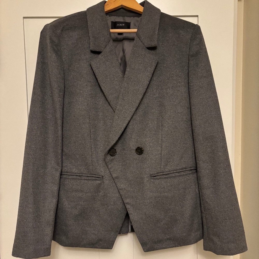 NWOT J. Crew Devon double-breasted blazer in grey flannel - Picture 2 of 5